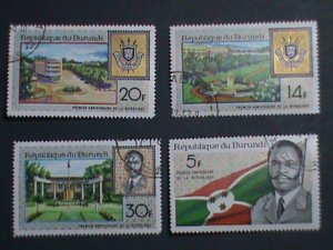 BURUNDI STAMP 1967- SC#218-221-1ST ANNIVERSARY OF THE REPUBLIC USED SET-EST.$2