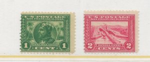 U.S. #397 & #398 The 1913 Panama-Pacific Expo 1 & 2 Cent MNH C.V. $70.00