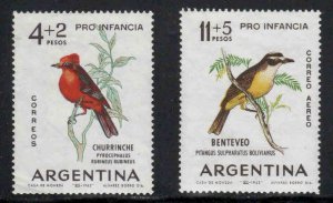 Argentina #B44, CB32 ~ Set of 2 ~ Birds ~ Unused, LHM - B44 sm crease LL  (1963)