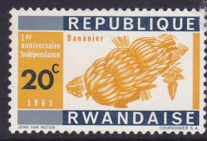 Rwanda 1963 1st Anniv Independence Banana -20c Mint LH