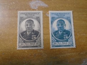 French Equatorial Africa  # 156-57    glazed gum/ no gum