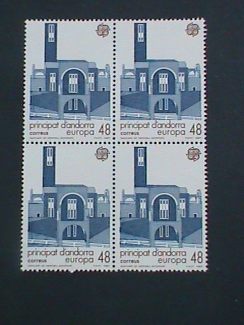 ​ANDORRA-SPAIN-1987 SC#179 EUROPA- SANCTUARY EXTERIOR -MNH BLOCK OF 4-VF