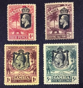 MOMEN: GAMBIA SG #118-121 1922-29 MINT OG LH £150 LOT #68343*