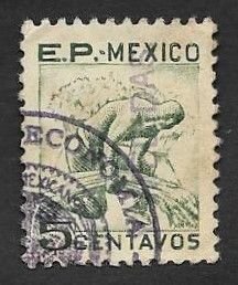 SE)1930 MEXICO FISCAL STAMP SEMBADOR 5C, USED