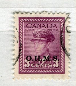 CANADA; 1949-50 early GVI Official ' OHMS ' Optd. fine used 3c. value