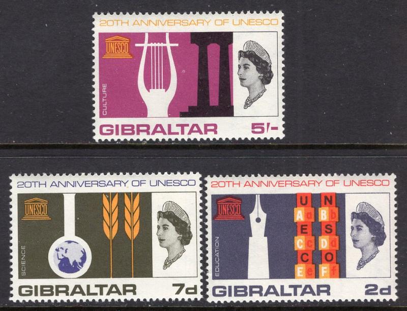 Gibraltar 183-185 UNESCO MNH VF