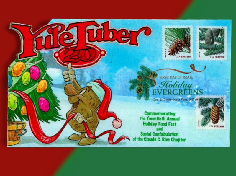 Potatoes?? At Christmas?? Yule Tuber Pop-Up First Day Cover Celebrates Spuds!