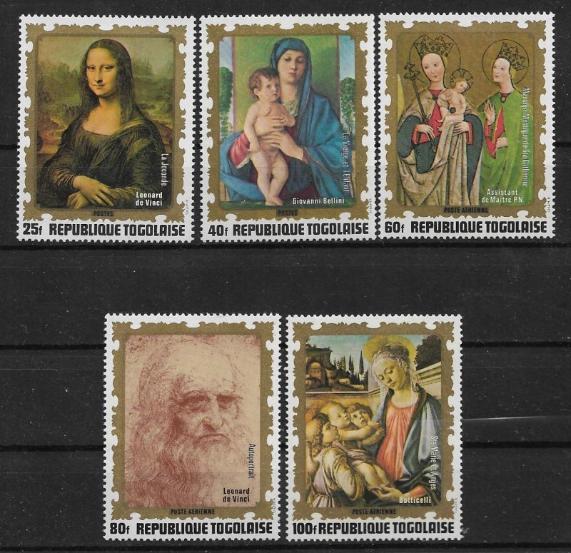 1972 Togo 823-4,C186-8 Art C/S of 5 MNH