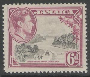 JAMAICA SG128 1938 6d GREY & PURPLE MTD MINT