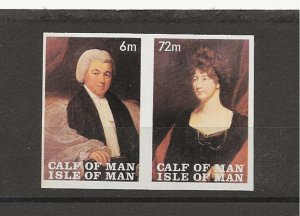 GB Local  Calf of Man  1968 Paintings 2nd  series imperf pair Ref CA105-6   MNH