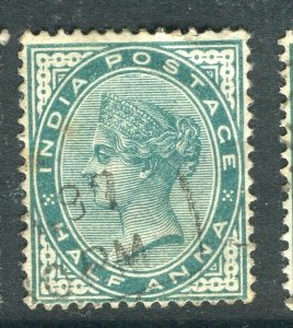 INDIA; 1890s early classic QV issue fine used 1/2a. value,