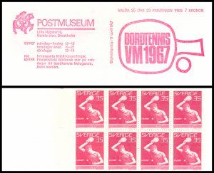 Sweden 726a MNH complete stamp booklet Table tennis tenis  Czeslaw Slania