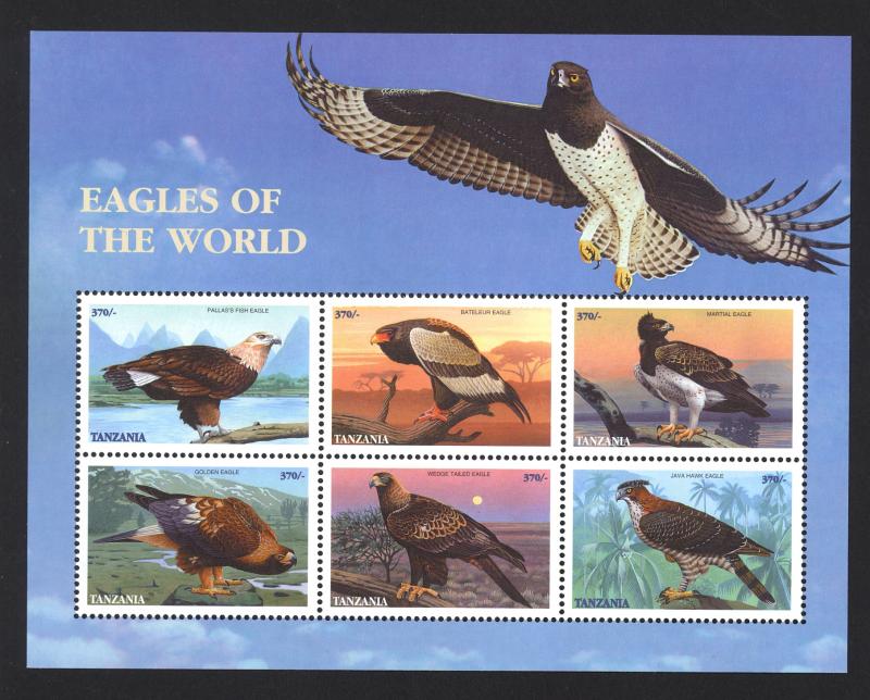 Tanzania Sc# 1709 MNH Sheets/6 1998 Eagles