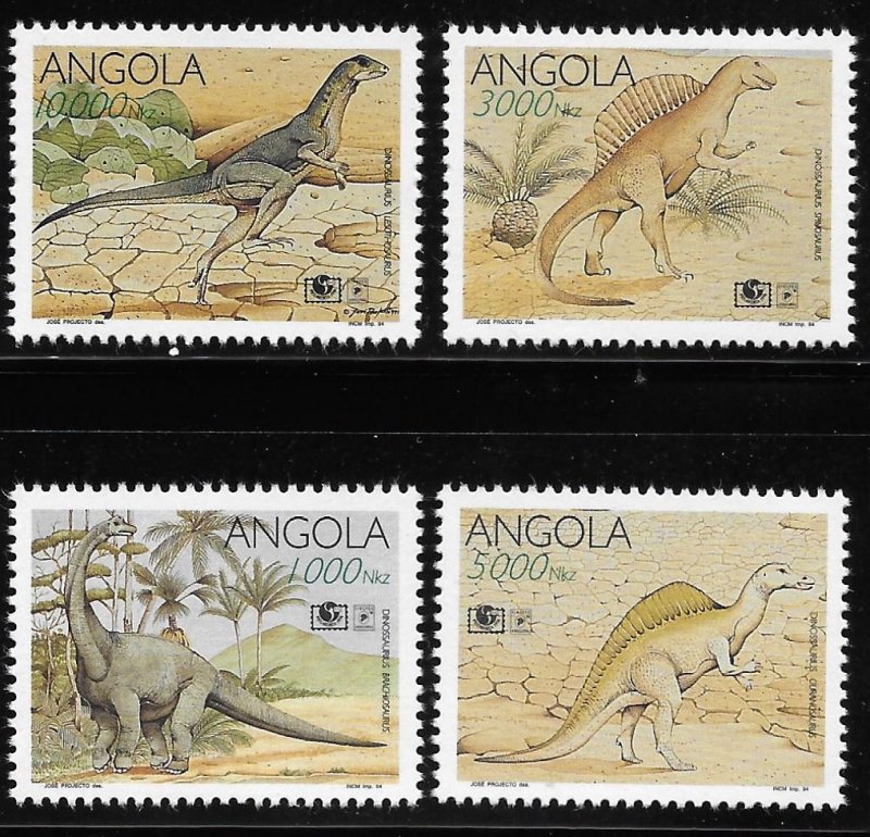 Angola 1994 Dinosaurs Sc 906-909 MNH A1319