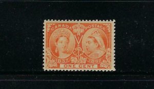 CANADA SCOTT #51 1897 JUBILEE ISSUE 1 CENT (YELLOW ORANGE)  - MINT NEVER  HINGED