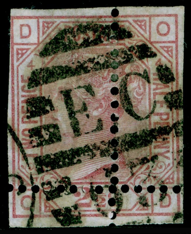 SG141, 2½d rosy mauve plate 4, USED. UNLISTED. PERF ERROR. OD