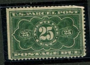 United States SC# JQ5 Parcel Post Postage Due 25c MNG flawed corner lite crease