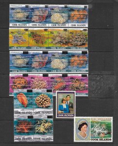 COOK ISLANDS #710-16 CORAL SURCHARGES MNH