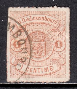 Luxembourg - Scott #17 - Used - Tiny margin tear, ink offset/rev. - SCV $10