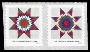 PCBstamps  US 5098/5099a Coil Pair 50c(2x25c)Star Quilts, MNH, (14)