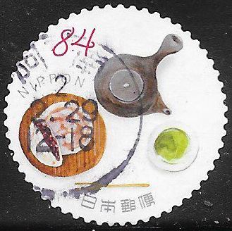 Japan 4367f Used - Delicious Japan - Plum Rice Cakes & Green Tea / HipStamp