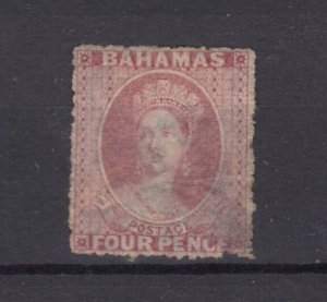 Bahamas QV 1860 4d Rose SG26 VFU BP9439