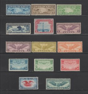 US,C7-C9,C10,C11,C12,C16-17,C19,C20,C21,C22-C24,MNH,VF,EARLY AIRMAIL COLLECTION 