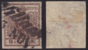 Austria - 1850 - Scott #4 - used - Type III - Villach script pmk