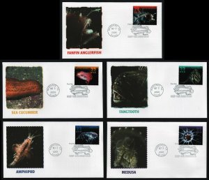 #3439-3443 33c Deep Sea Creatures, Fleetwood FDC **ANY 5=FREE SHIPPING**