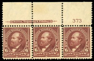 United States, 1894-95 #271 Cat$975+ (for never hinged singles), 1895 6c dull...