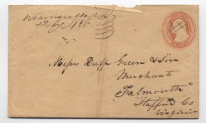1850s U2 nesbitt seal Weaversville VA manuscript postmark [H.2523]