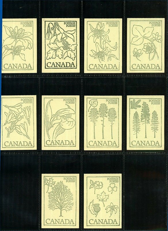 Canada 50c booklets SB24 set of 10 depicting flora and fauna designs in g Stamps