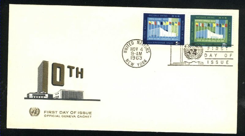 UN New York 119,120   FDC Unused 1963 PD