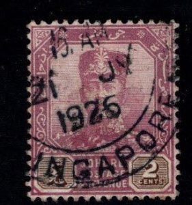 Malaya Jahore Scott 102 used stamp,  Singapore cancel.