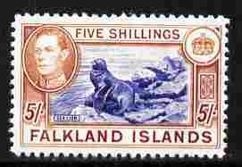 Falkland Islands 1938-50 KG6 Sealion 5s modern 'Maryland'...