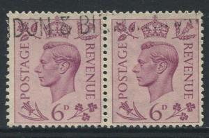 Great Britain - Scott 243 -KGVI Definitive -1937 -FU -Horiz.Pair of 6p Stamp