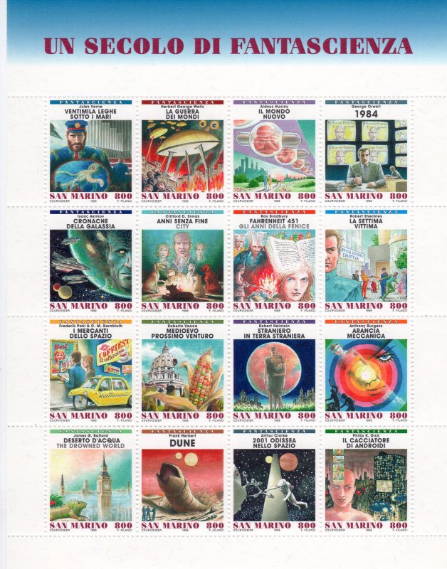 San Marino 1998 Sc#1429 SCIENCE FICTION -SPACE Sheetlet (16) MNH