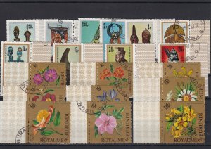 Republic of Burundi Flowers & Artefacts Cancelled Stamps ref R 18537