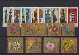 Republic of Burundi Artefacts & Flowers Cancelled Stamps ref R 18538