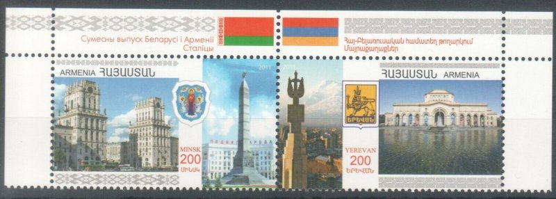 2011 Armenia 747-748Paar+Tab Joint issue of Belarus and Armenia