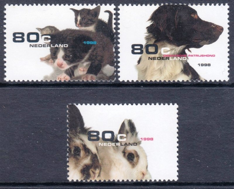 Netherlands 1998 Pets Complete Mint MNH Set SC 1012-1014