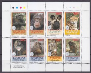 1994 Uganda 1429-1436KL Fauna - Sierra Club 11,00 €