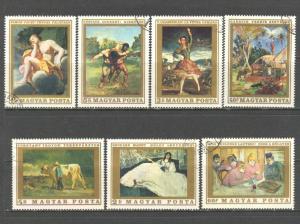 HUNGARY Sc# 1975 - 1981 USED FVF Set of 7 French Paintings