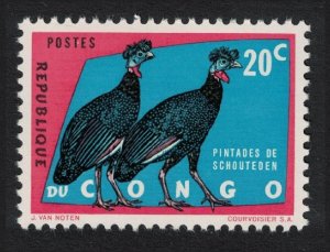 DR Congo Crested Guineafowl Birds 20c 1962 MNH SG#469