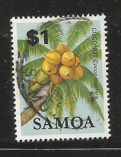 SAMOA 615 USED COCONUT STAMP 1983