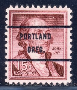 Portland OR, 1046-71 Bureau Precancel, 15¢ Jay