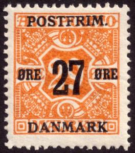 Denmark 1918 27ore on 29ore Orange Newspaper SG203 MH