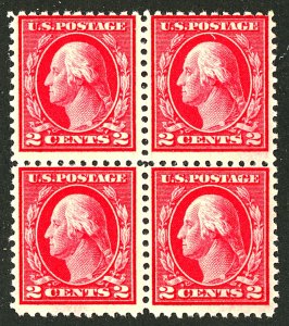 U.S. #499 MINT BLOCK OF 4 OG LH