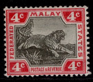 MALAYSIA - Fed Malay EDVII SG36a, 4c grey & rose, LH MINT. Cat £50. WMK MULT CA