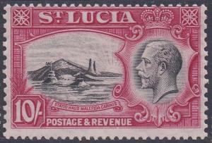 ST LUCIA 1936 KGV PICTORIAL 10/- 